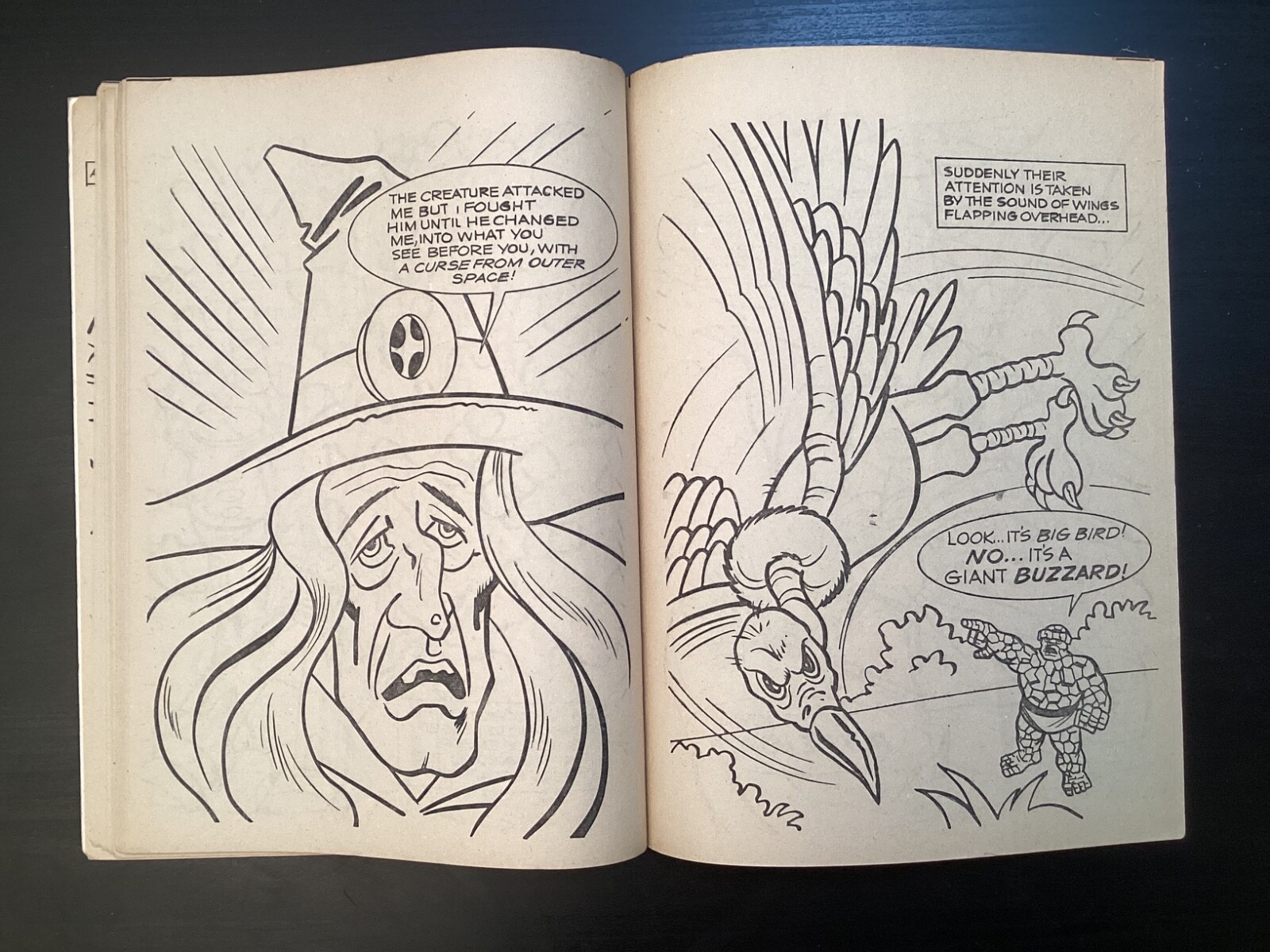 FANTASTIC FOUR meet “THE WITCH” Coloring Book copyright 1977 Marvel Comics Group