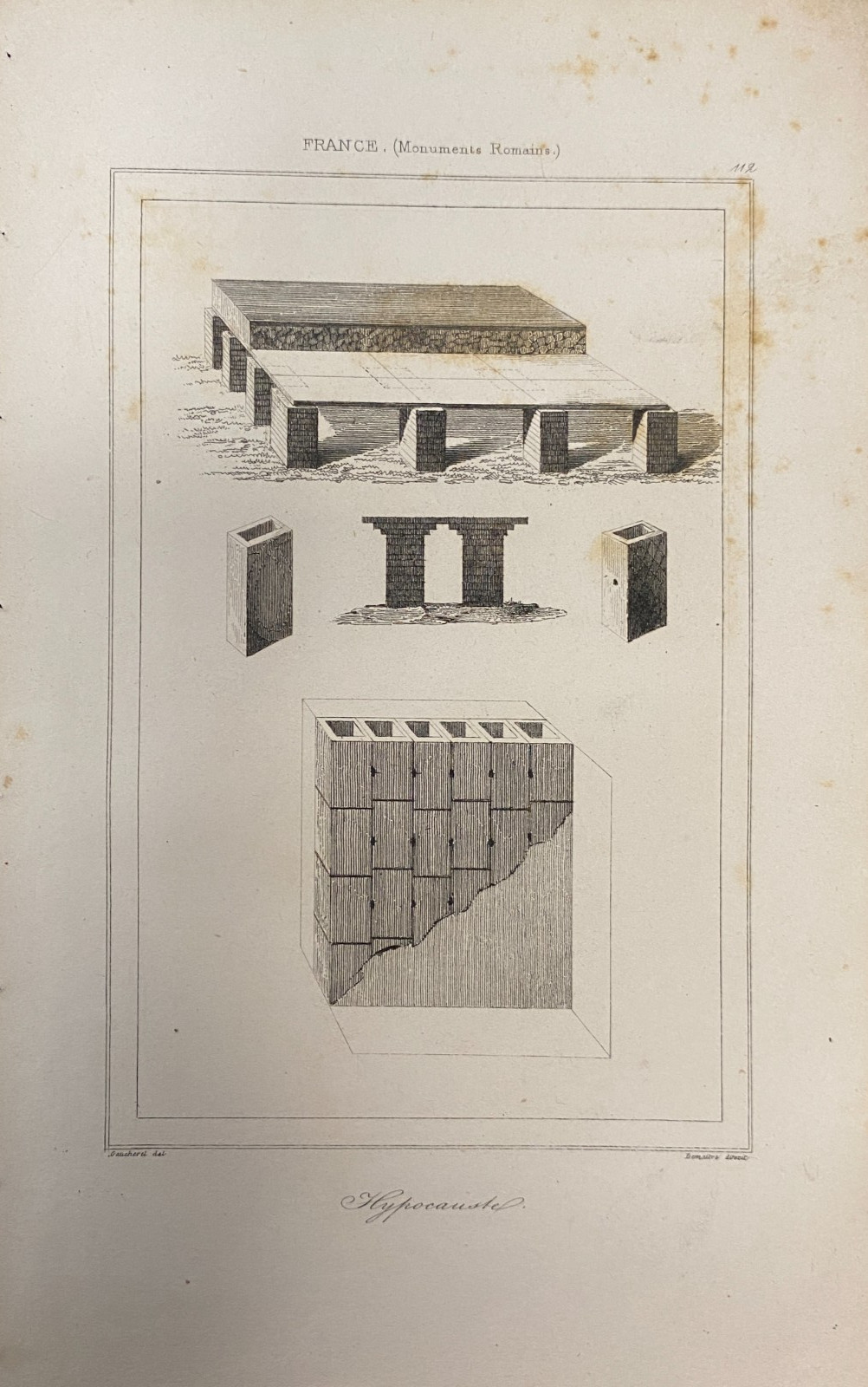 Engraving France ” Hypocaust “
