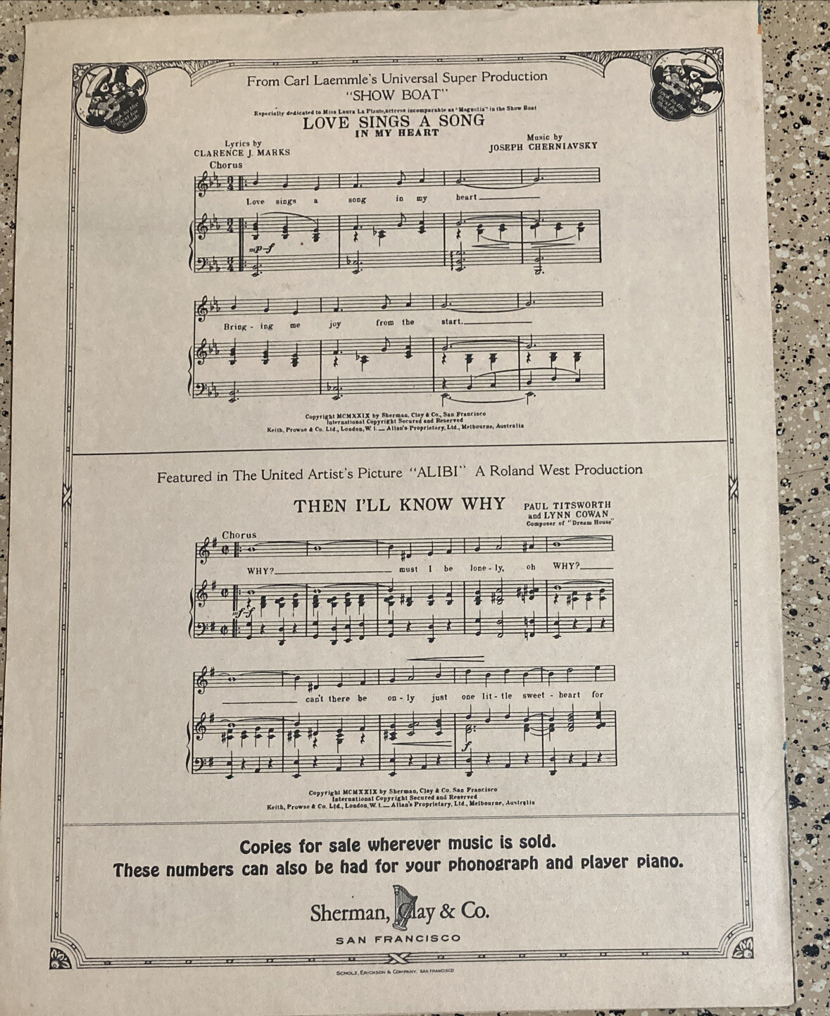 VINTAGE SHEET MUSIC 1929 THE WEDDING PAINTED DOLL ARTHUR FREED NACIO HERB BROWN