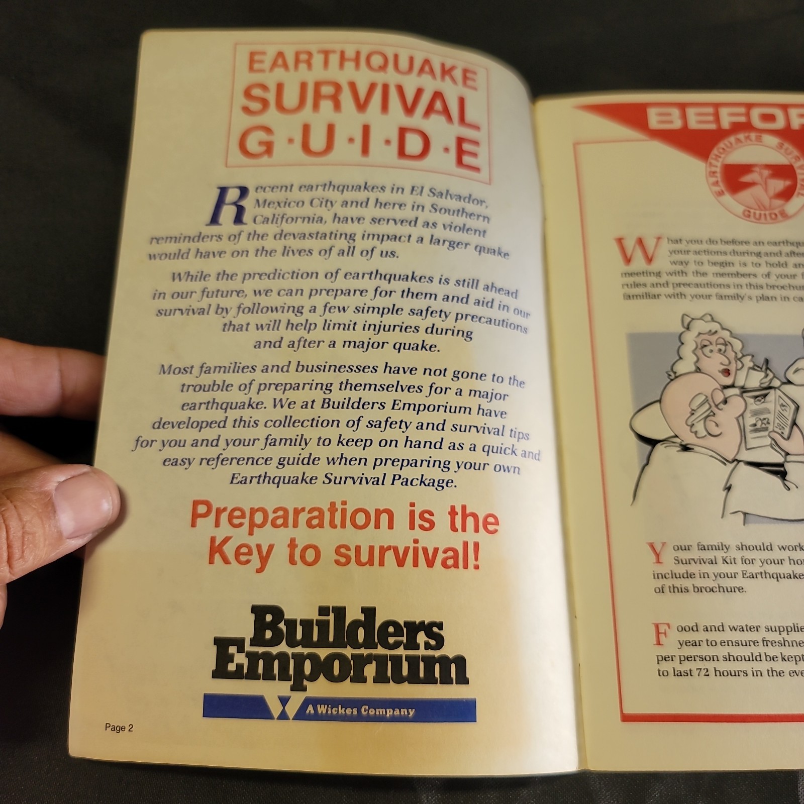 Vintage c1980s Builders Emporium Earthquake Survival Guide 14 Pages VTG