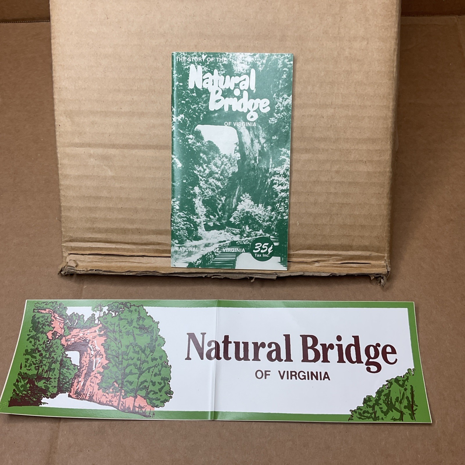 Vintage Natural Bridge Brochure & Bumper Sticker Virginia B68