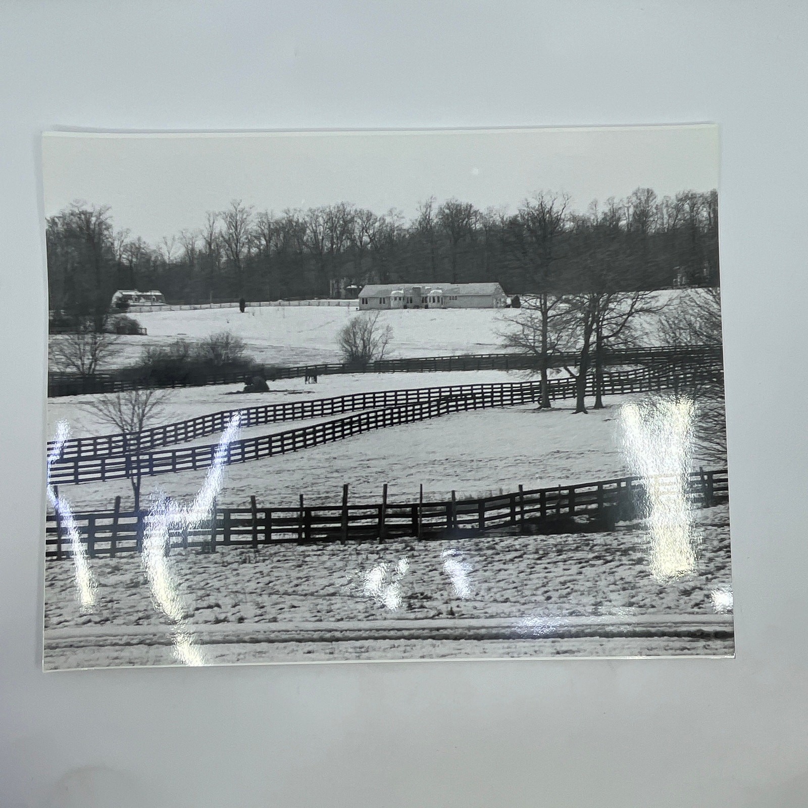 Vtg Original Art B&W Photo Winter Farmhouse Randolph Allen Kennedy 11×14 FL4-2