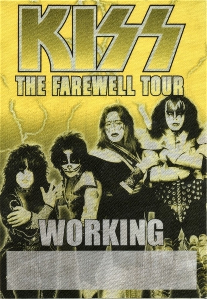KISS 2000 Farewell concert tour official Working Crew Backstage Pass