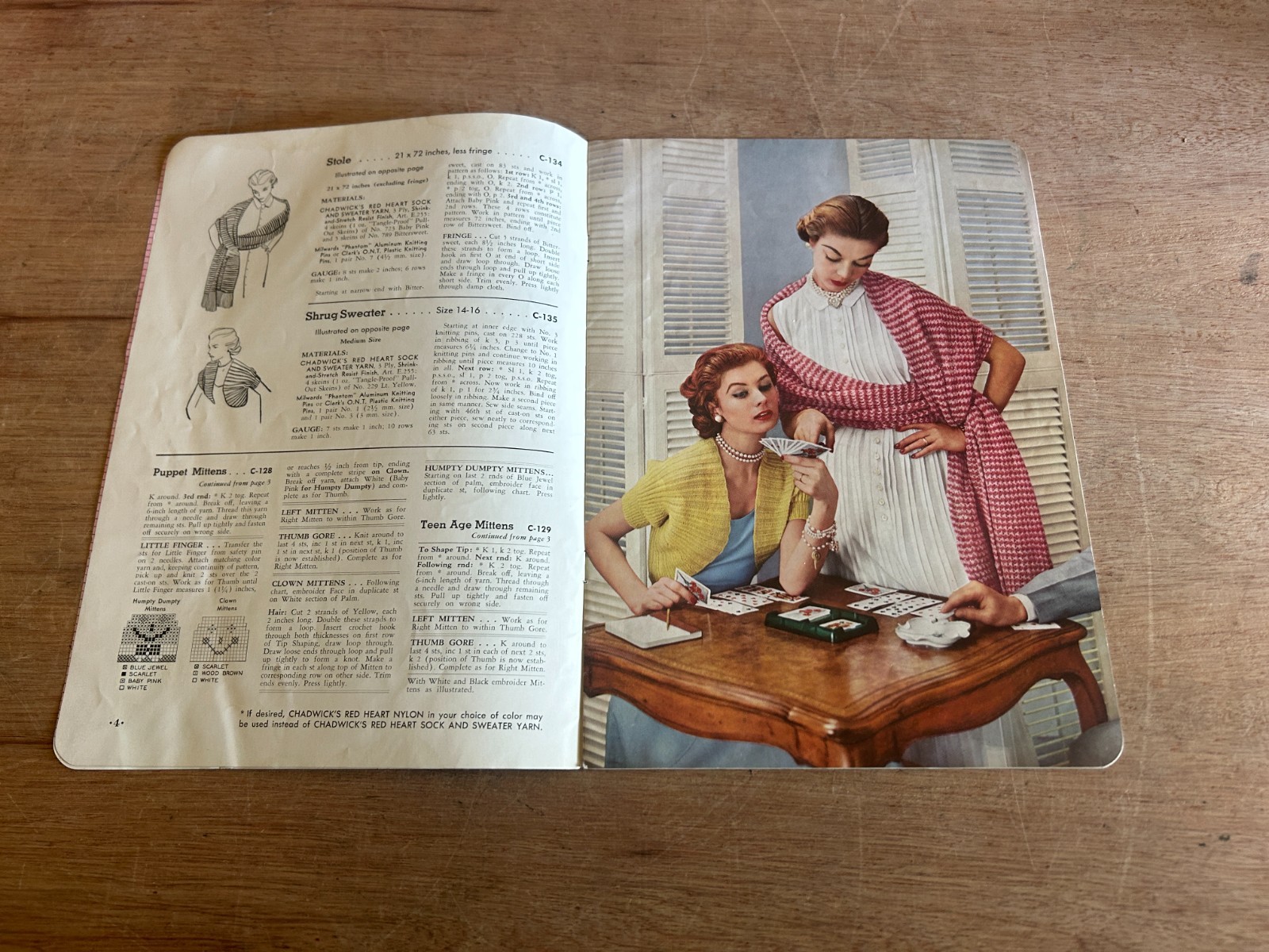 Chadwick’s Red Heart Yarns Catalog Accessories Booklet 1952 No. 290 Vintage