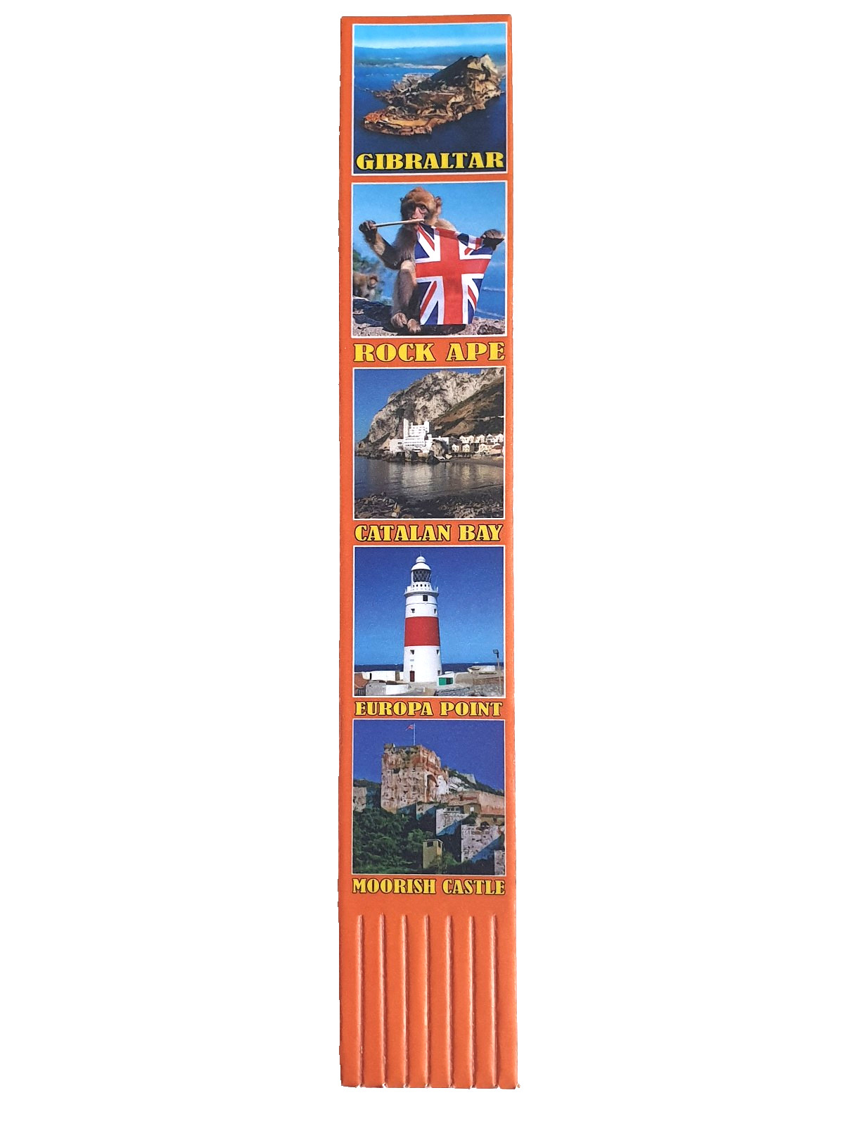 Gibraltar Leather BOOKMARK Rock Ape Europa Lighthouse Moorish Castle Catalan Bay