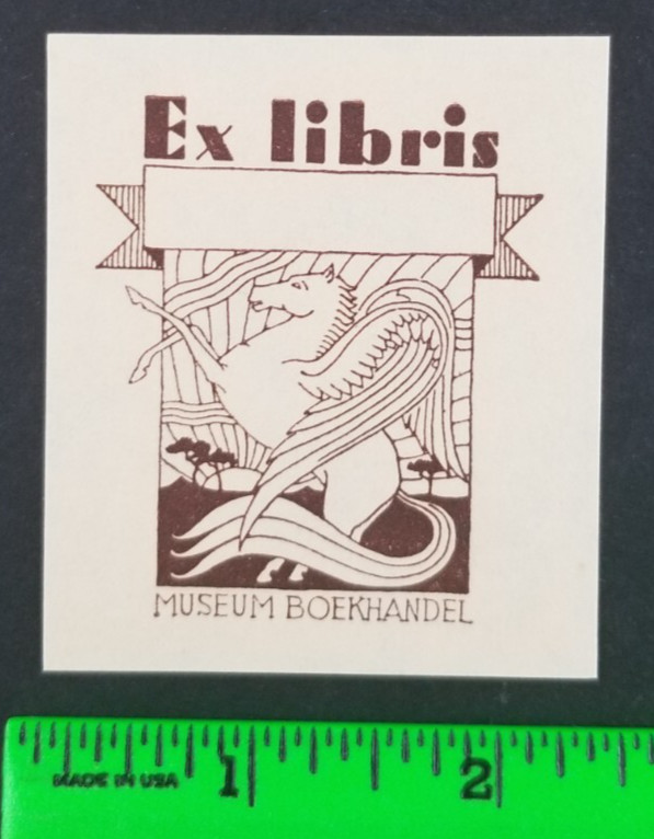 Vintage Pegasus Horse Ex Libris Paper Bookplate Label Card