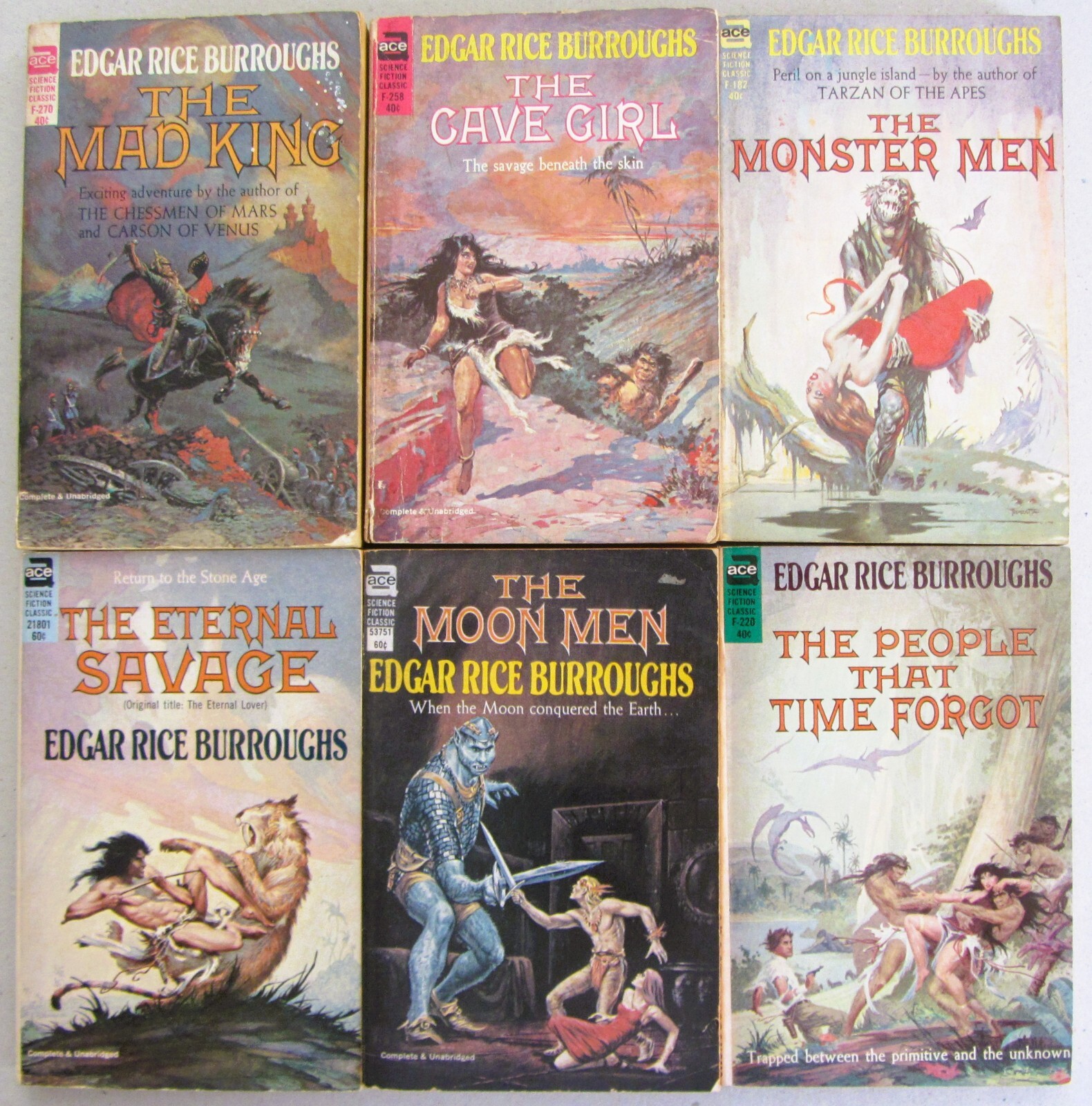 LOT 6~EDGAR RICE BURROUGHS~NON-SERIES TITLES~SMALL ACE EDITIONS~KRENKEL~FRAZETTA