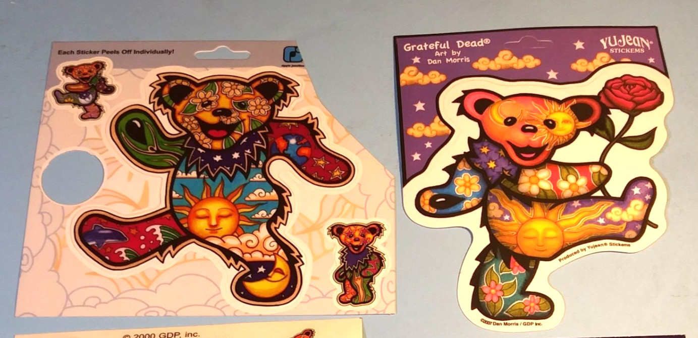 Grateful Dead STICKER LOT Vintage Official GDP Dan Morris 2007 Floral Bears