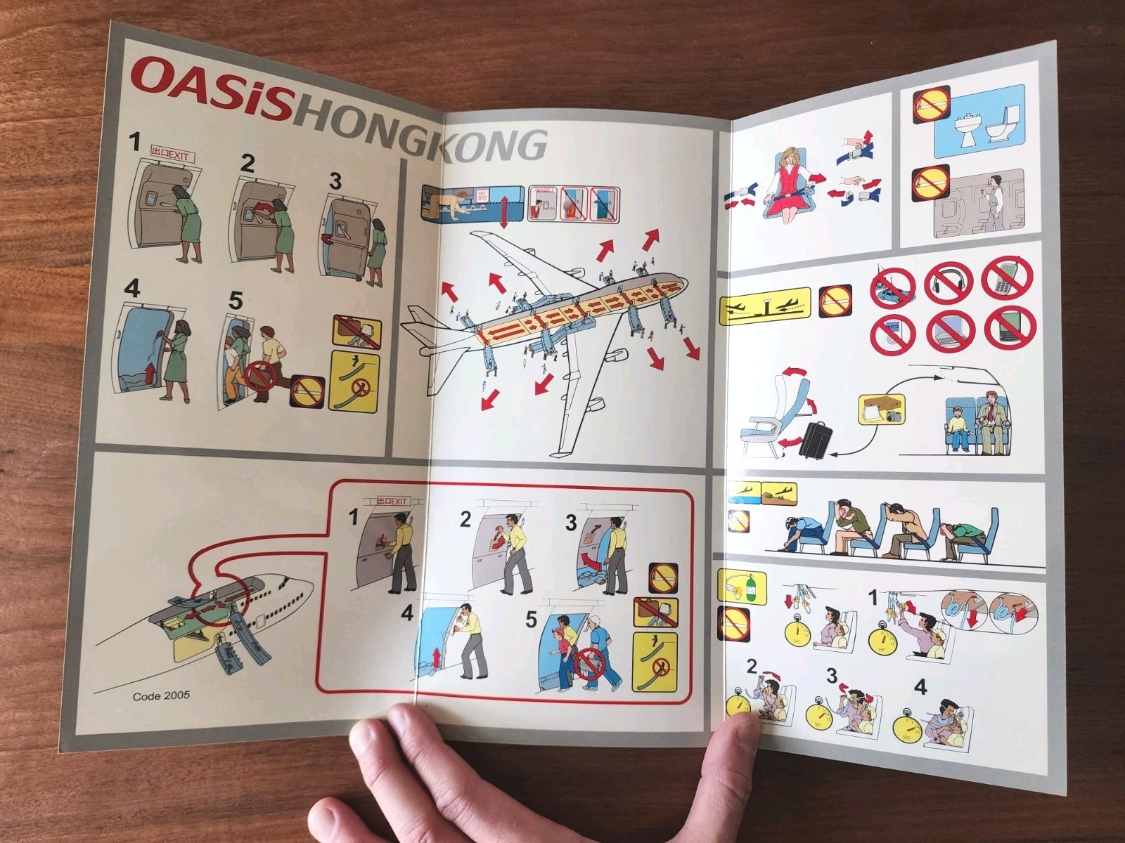 OASIS Hong kong Airlines. NEW Safety Information Placard 2007 Discontinued RARE