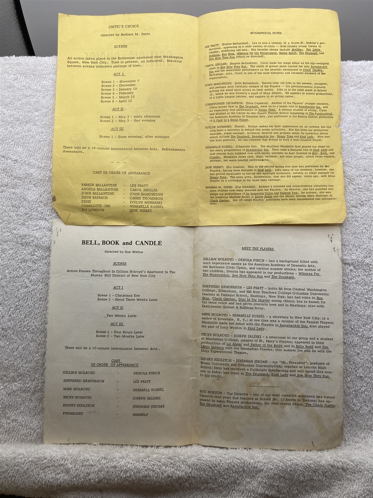 1965 St. Andrews Players Yonkers New York Programs St. Mary’s Play Vtg