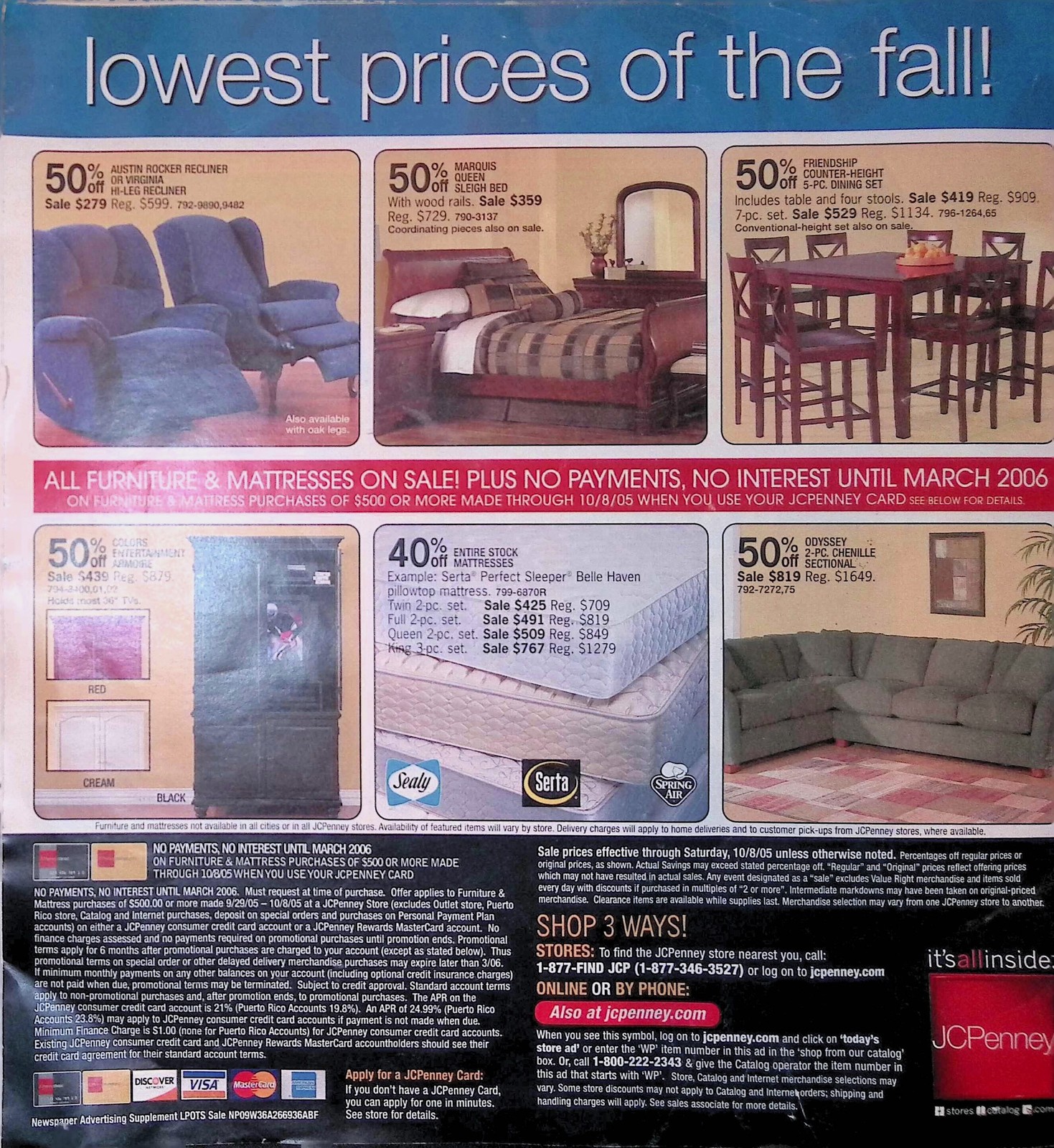 JCPenney Fall 2000s Catalog Insert Lowest Prices Buy 1 Get 1 Sale Ad