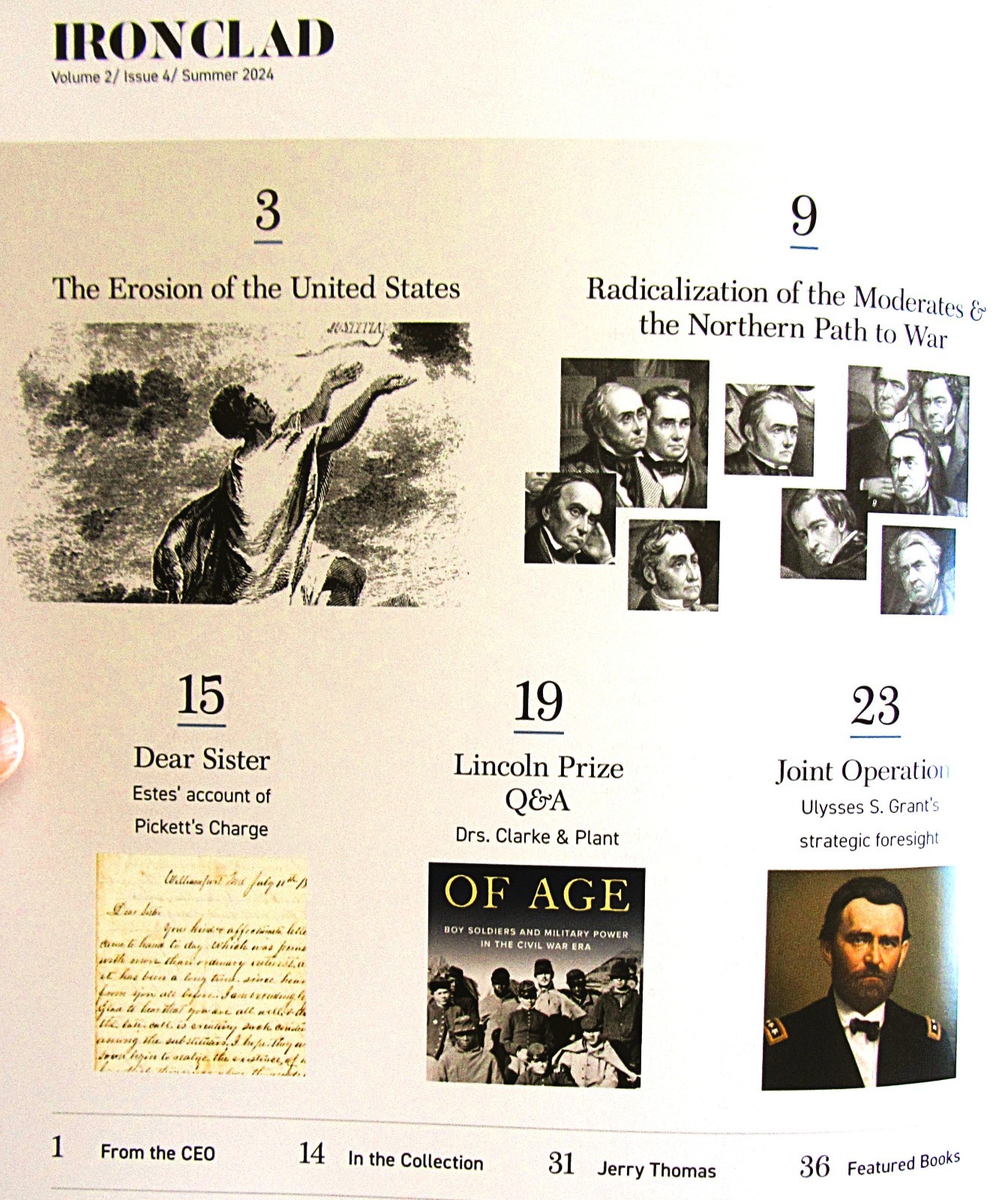 LOT 5 ISSUES~IRONCLAD: MAGAZINE of the AMERICAN CIVIL WAR MUSEUM~2023-2025~FINE