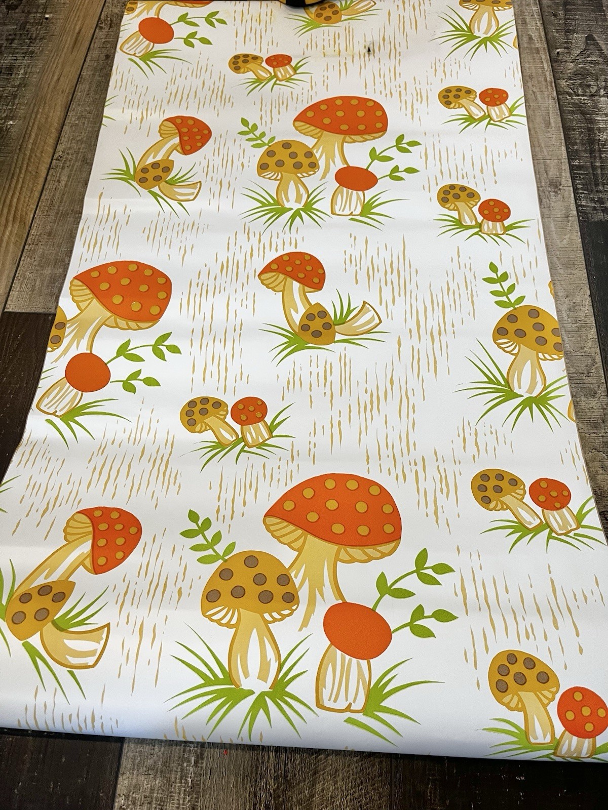 Vintage 1970s Mushroom Contact Paper