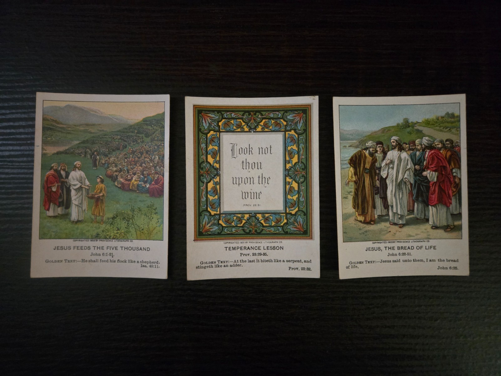 Antique Berean Lesson Pictures Lot 14 Bible Cards 1908 Religious Lithograph