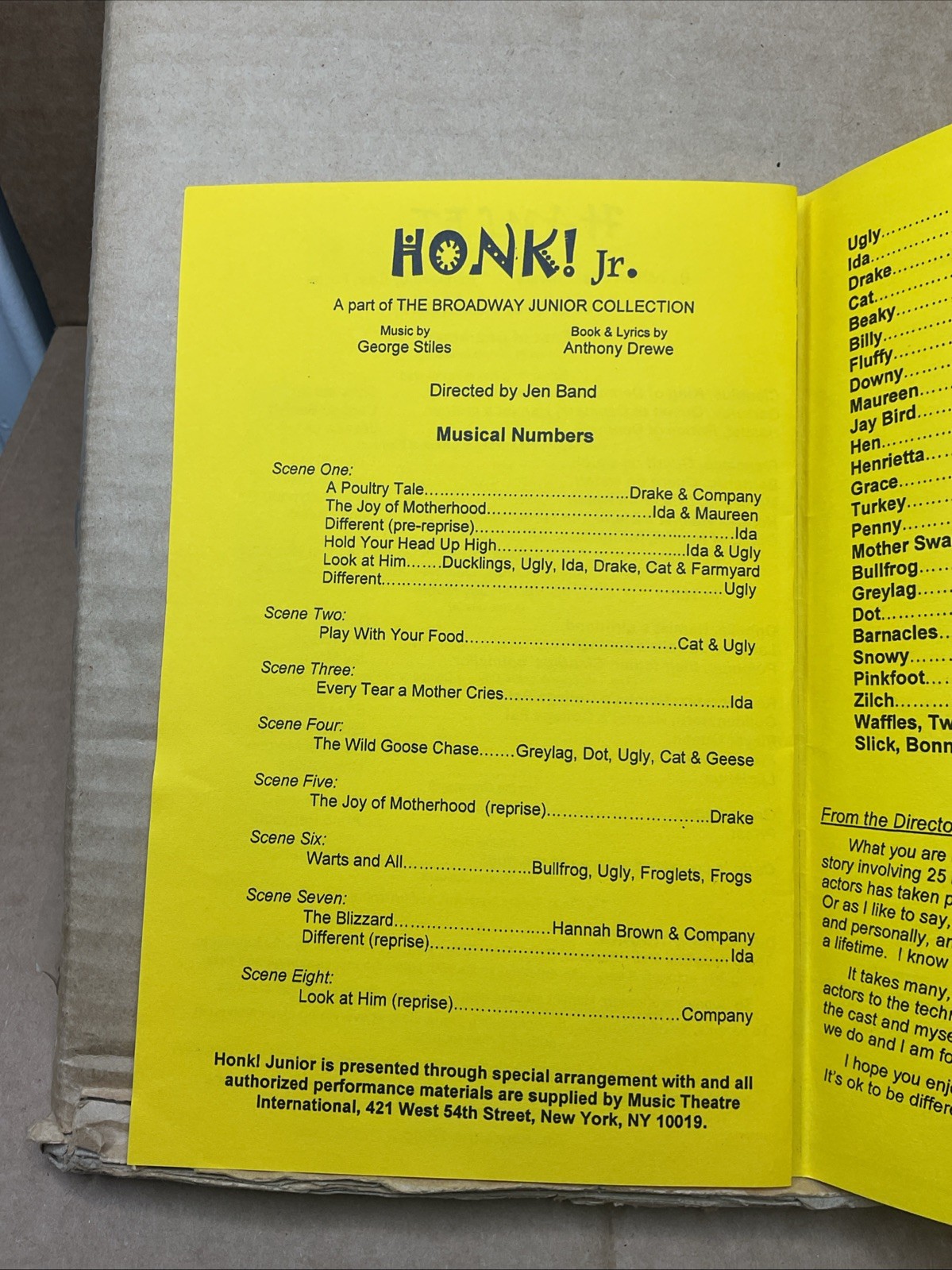 2004 Charlotte Children’s Theatre Robin Hood Hamlet Honk Jr Nc **Has Names B73