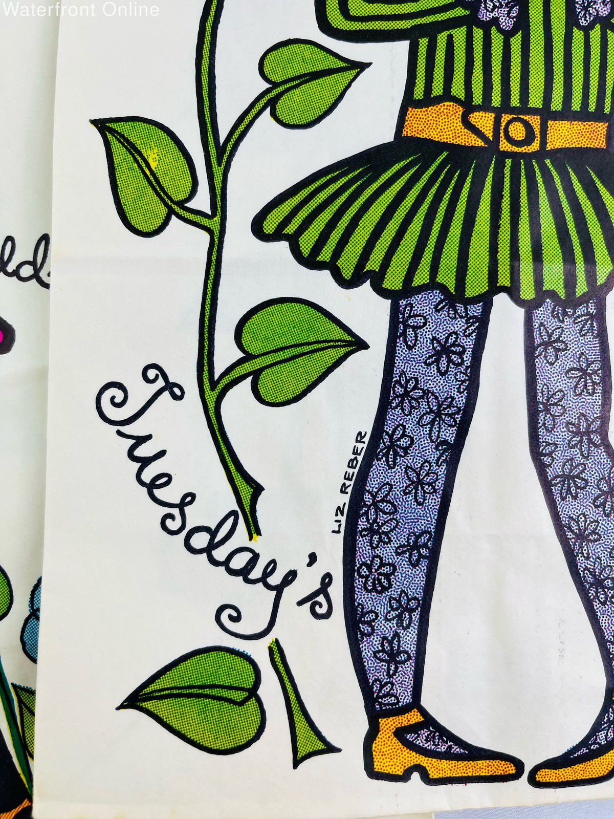 Vintage 1970s Monday’s Child by Liz Reber Artwork Gift Bags Whimsical Set of 13