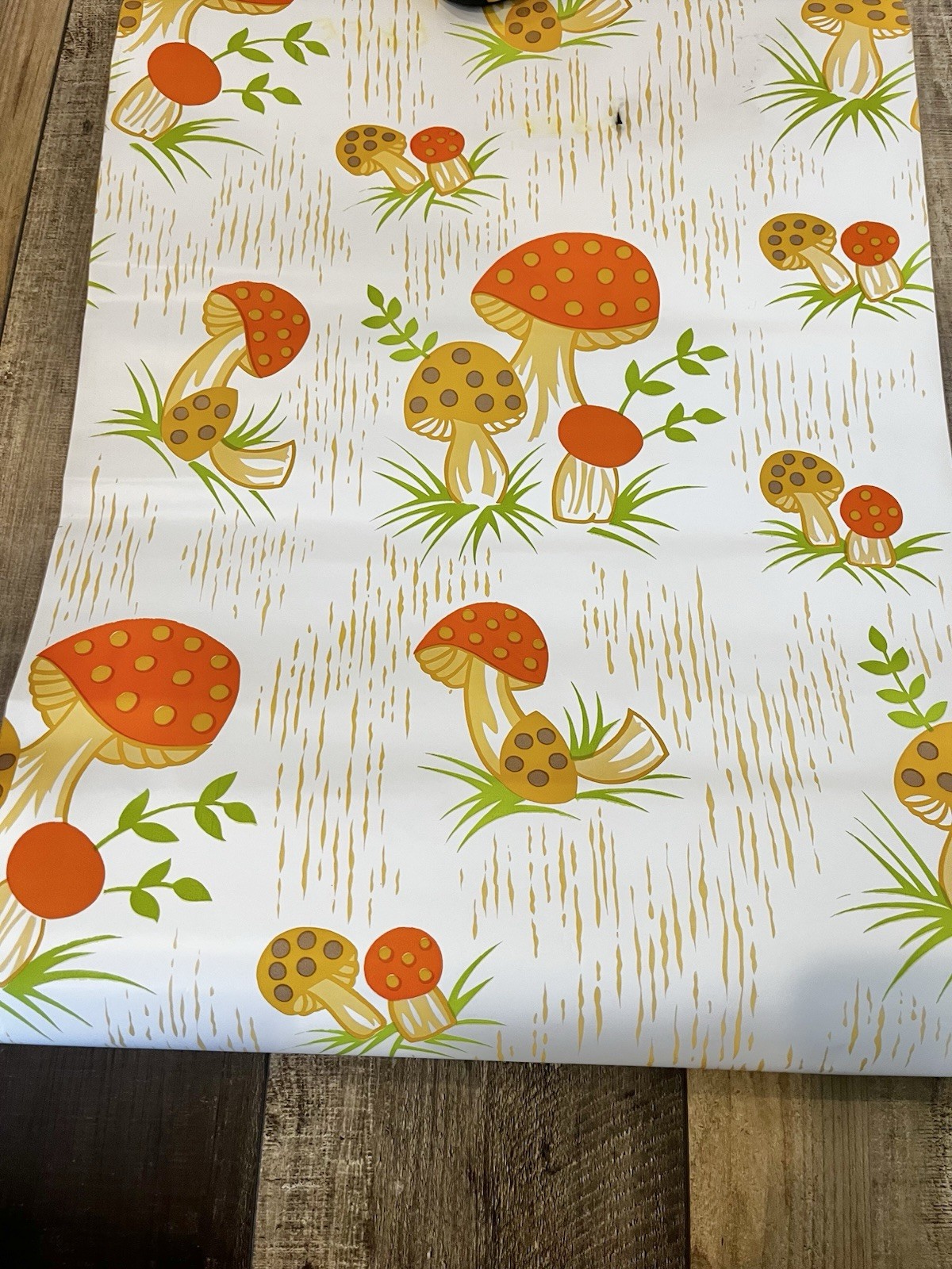 Vintage 1970s Mushroom Contact Paper