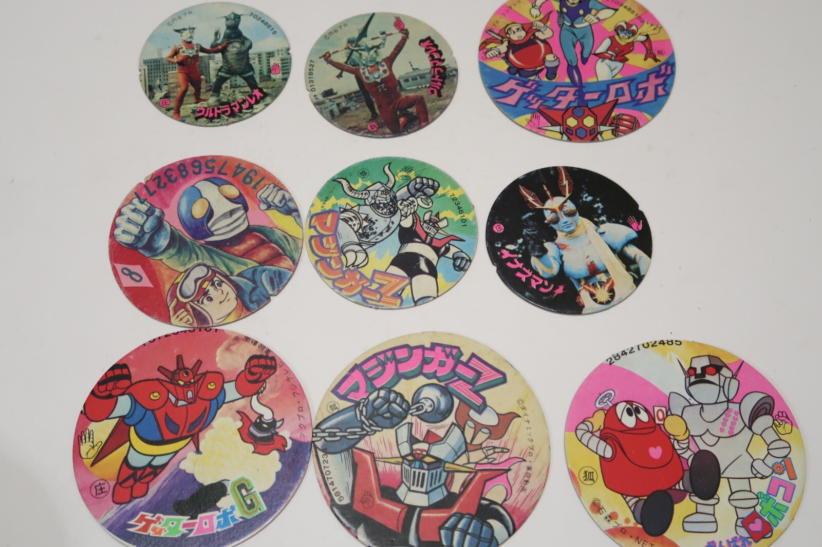 Vintage Japanese Menko Cards Lot – Approx. 140 Pieces Masked Rider Mazinger Z