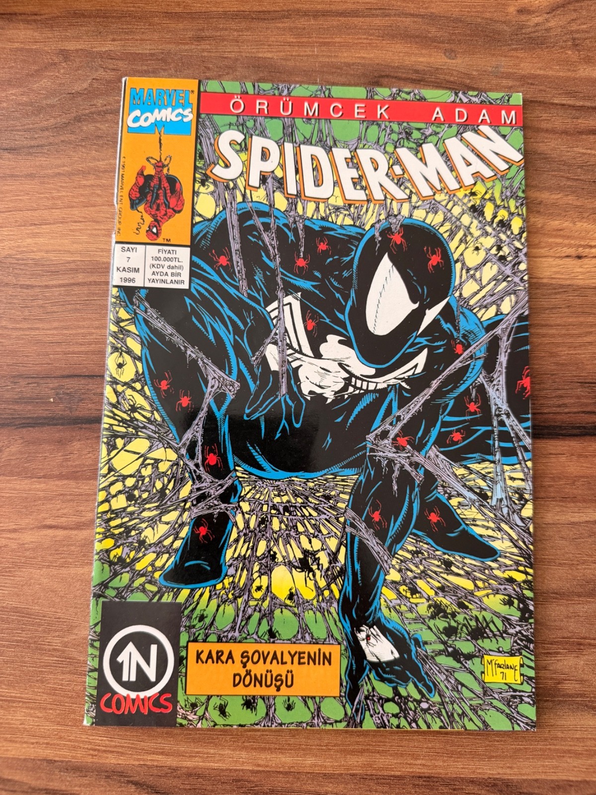 Spider-Man #7 Turkish Todd McFarlane Black Suit Venom Rare Marvel Comic 1996