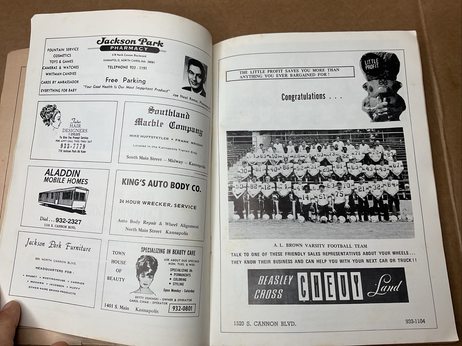 21 Sep 1974 Football Program Kannapolis Vs Lexington High School Nc B69