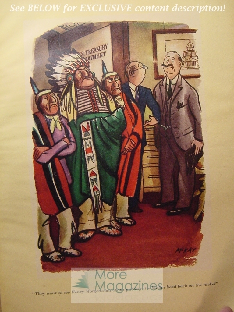 BIG lot of CARTOONS from ESQUIRE magazine 1943! WWII Era