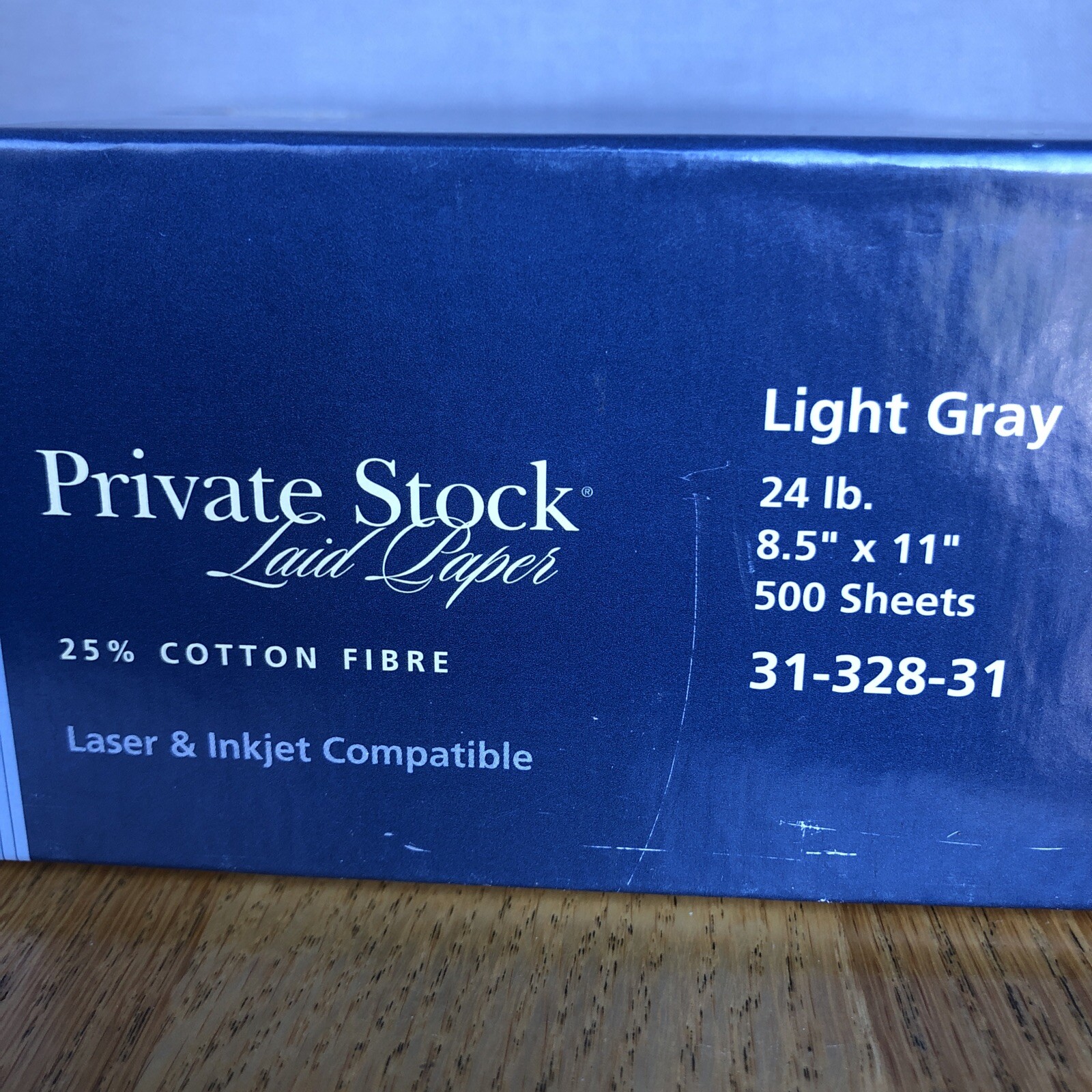 Vintage EATON PRIVATE STOCK 25% Cotton Fibre 24# Light Gray Laid Paper 500/Box