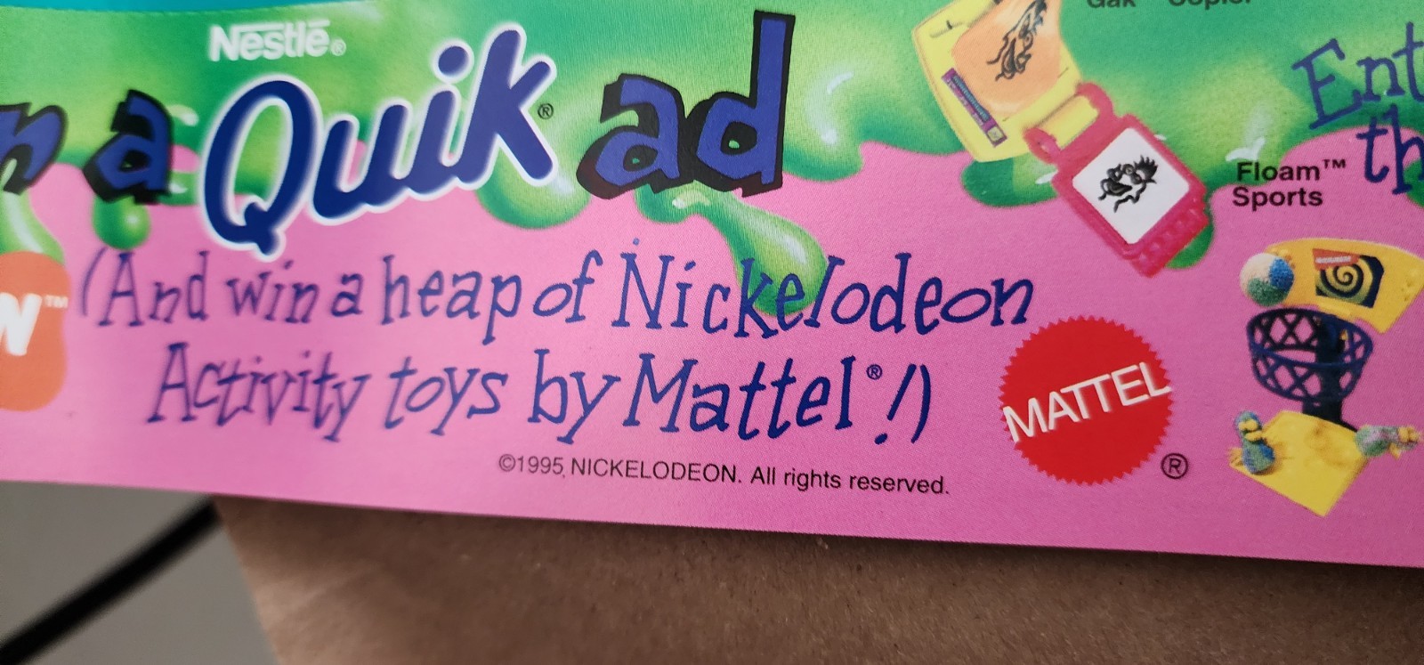 Vintage Bookcover with Magic Eye 3-D Nesquik 90s Nickelodeon 1995 QUIK Rabbit