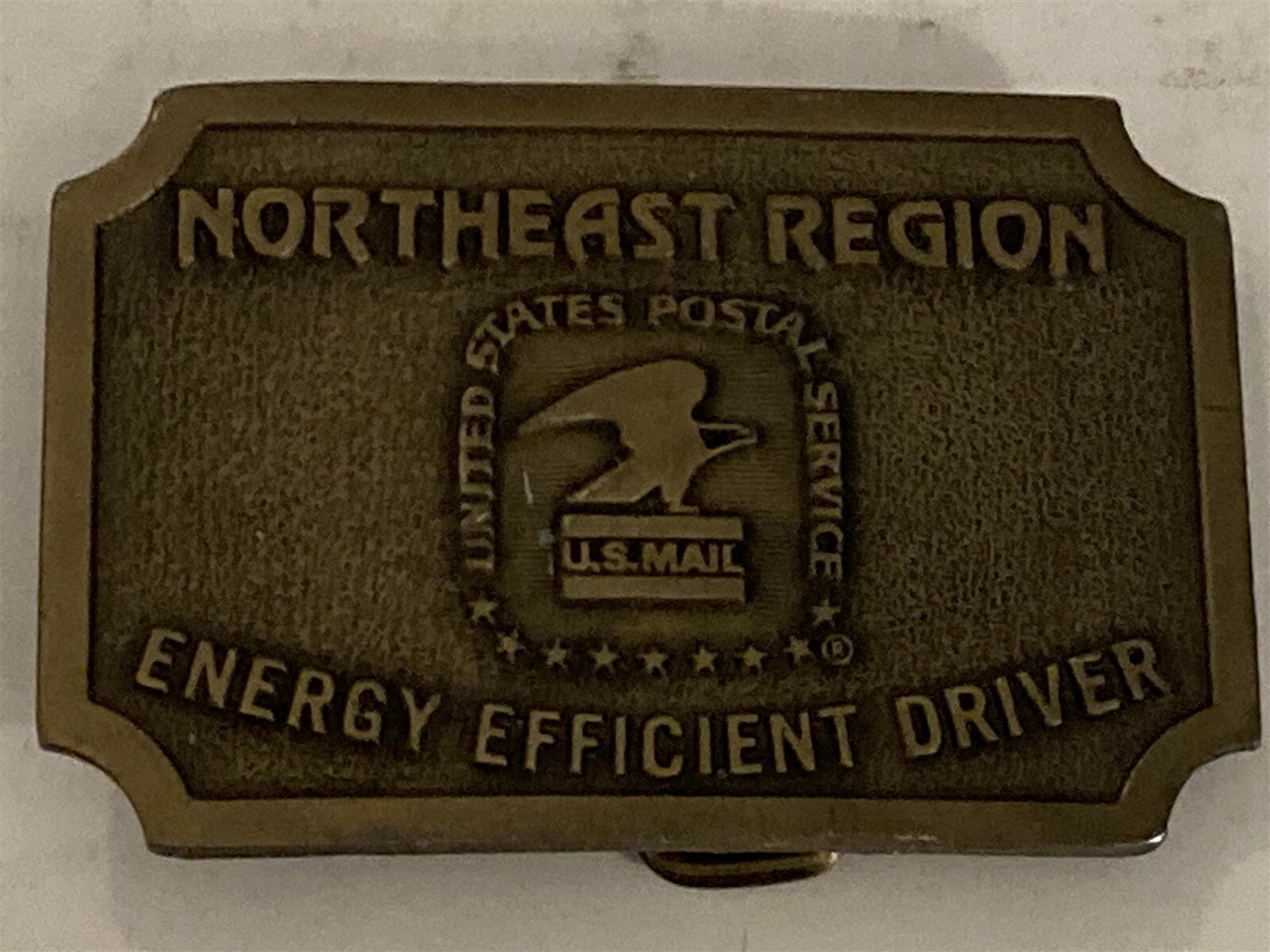 1970’s US Post Office Belt Buckle Northeast Region Energy Efficient Driver Vtg