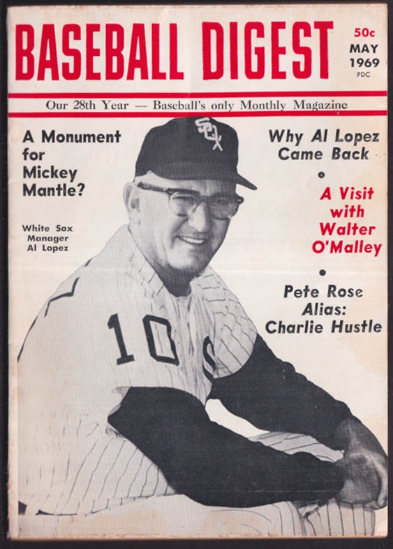 BASEBALL DIGEST 5 1969 Mickey Mantle Pete Rose Al Lopez Ted Williams &c