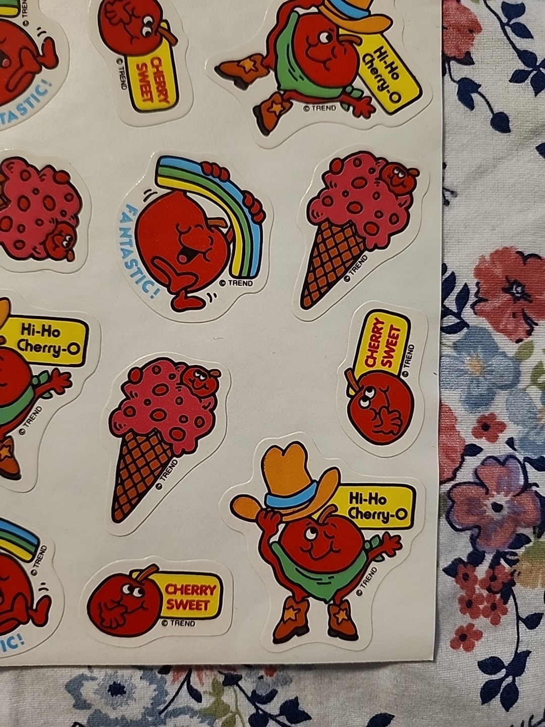 CHERRY Rare Vintage sticker NEW SHEET Trend Scratch N & Sniff smell 80’s