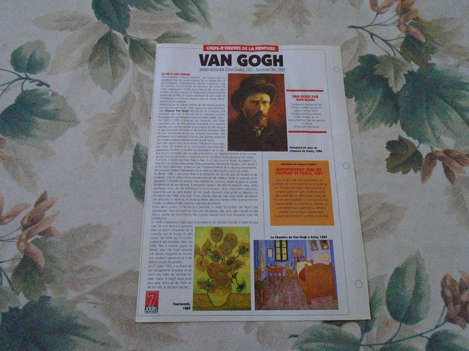 VAN GOGH POSTERS (2) COLOR 8 BY 11 INCHES AUTOPORTRAIT