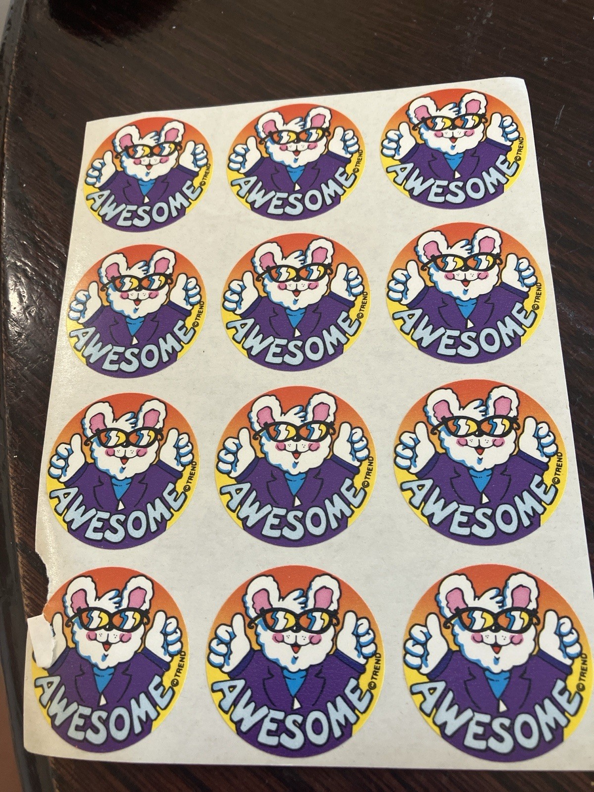 Vintage Trend Scratch N Sniff Sticker Sheet Awesome Bunny Matte 1980s NOS