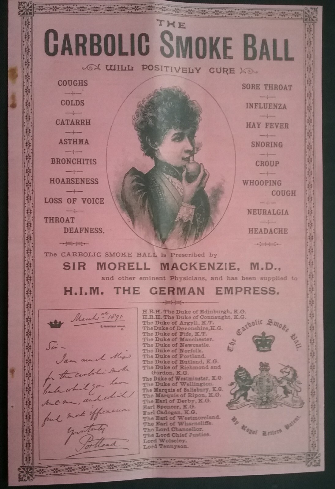 VICTORIAN THE CARBOLIC SMOKE BALL BOOKLET ***(SEE DESCRIPTION FOR DETAILS)***