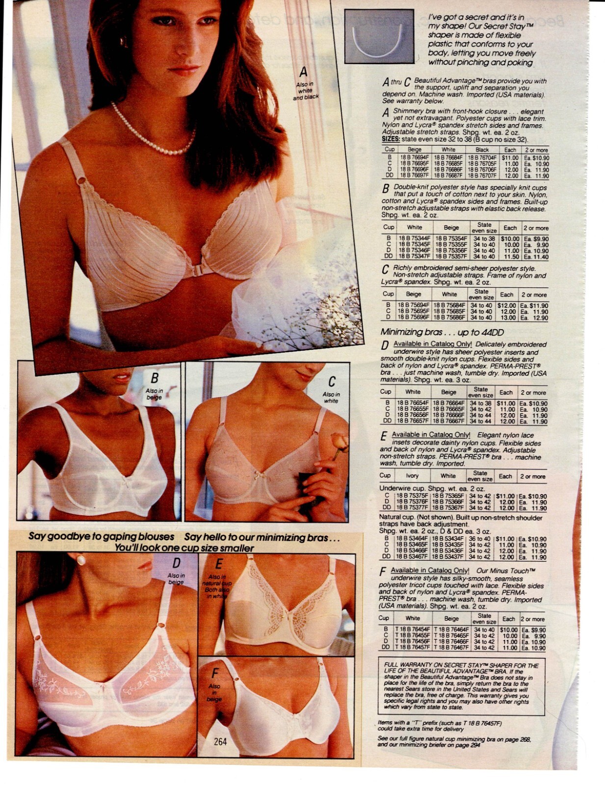 VINTAGE 80’S CATALOG LADIES SLIPS BRAS HOSIERY PHOTO CLIPPING ADS PRINTS