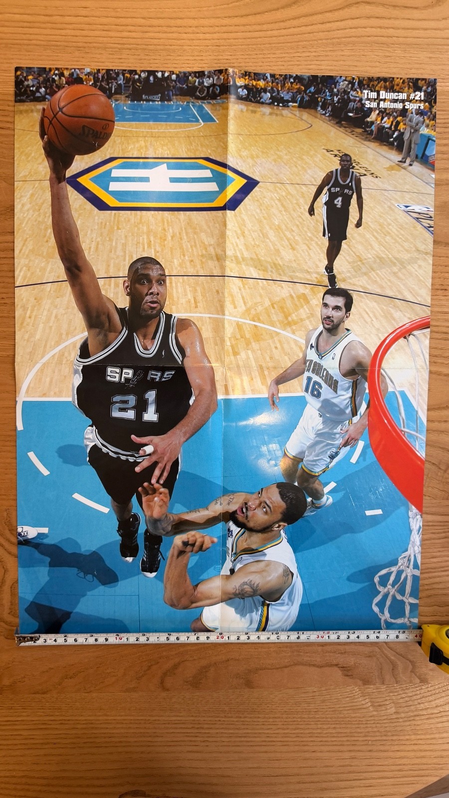 Tim Duncan San Antonio Spurs Vintage NBA Poster Hall Of Fame Rare 15×20