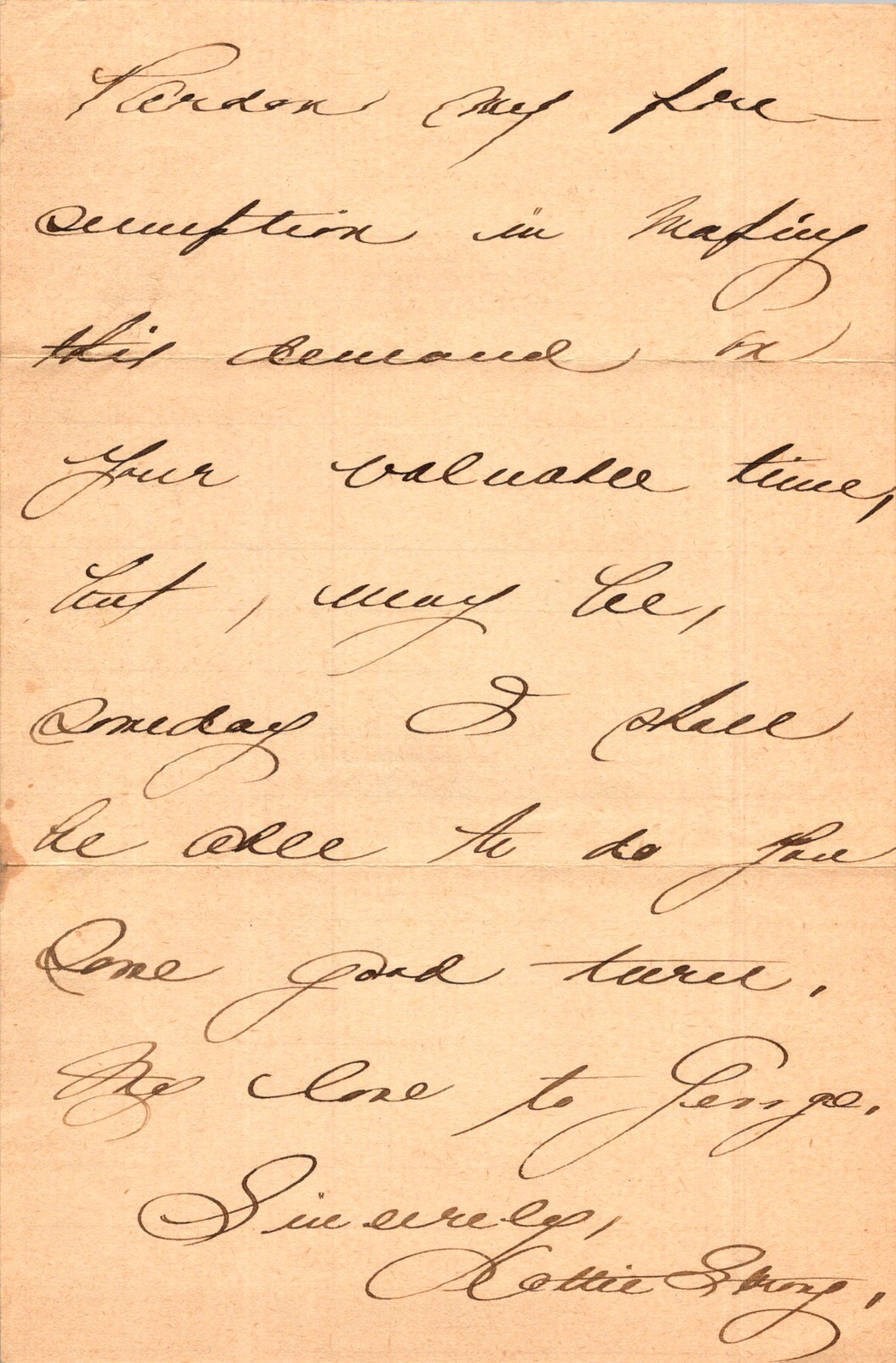 1895 Hattie Strong Letter Springfield IL Autograph Iron Gall Ink Cursive 2pg