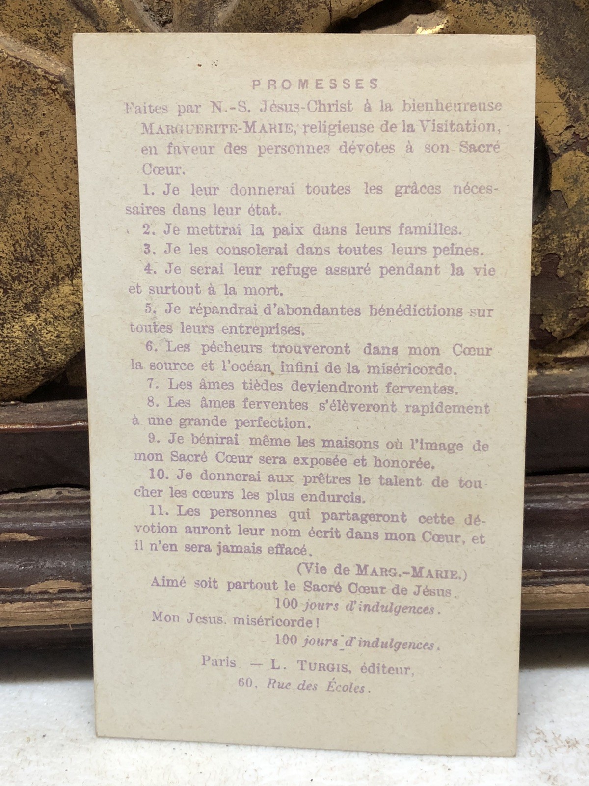 Sacred Heart of Jesus to St Margaret Mary Alacoque L Turgis Paris Catholic Card