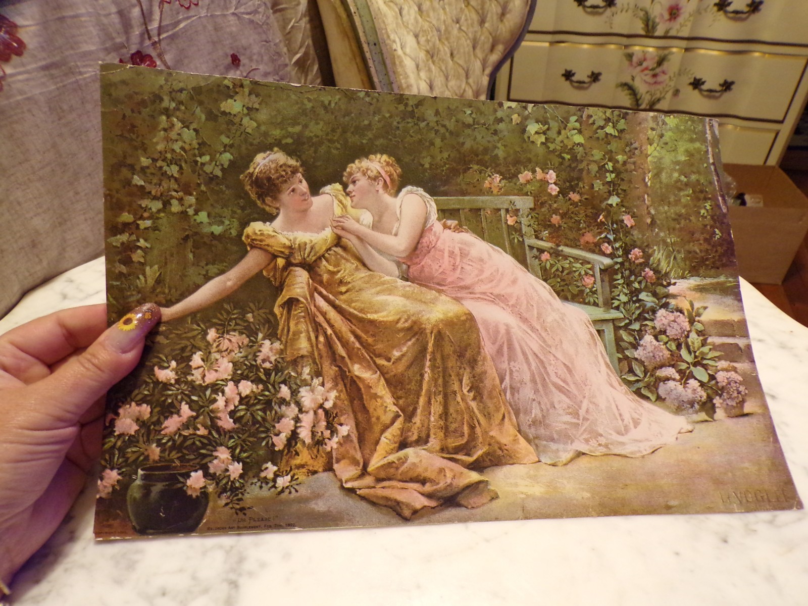 VTG 1892 Lithograph “Uh Please”