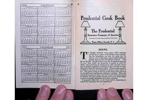 Prudential Cookbook 1910 Insurance Promo Recipes First Aid Baby Care Americana