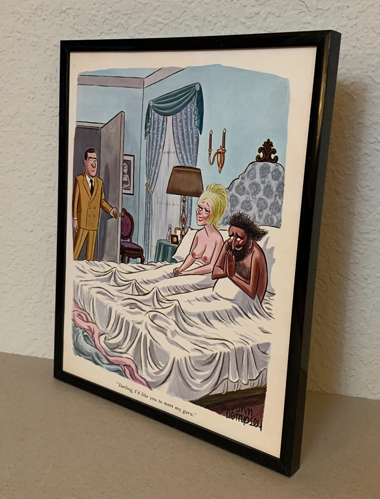 Playboy cartoon – “I’d like you to meet my guru” – 1974 – FRAMED – FREE SHIPPING