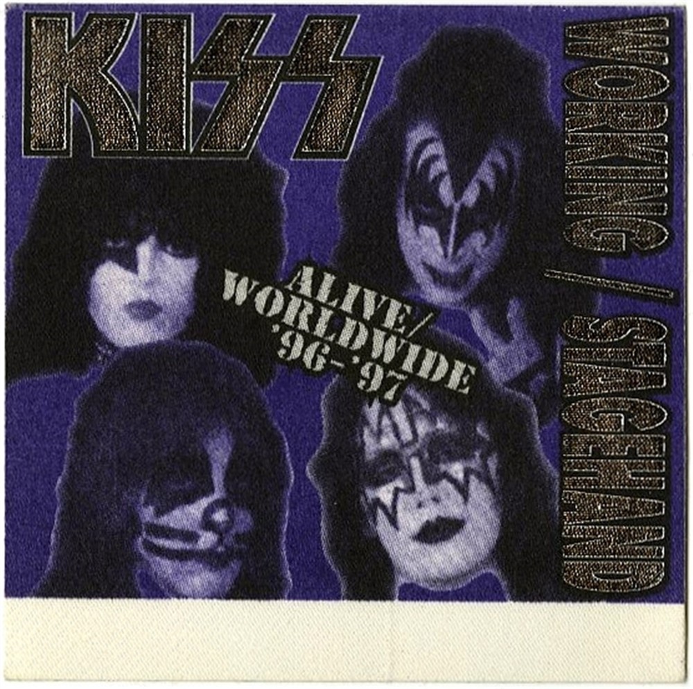 KISS 1996 Alive Worldwide concert tour Stagehand foil Backstage Pass