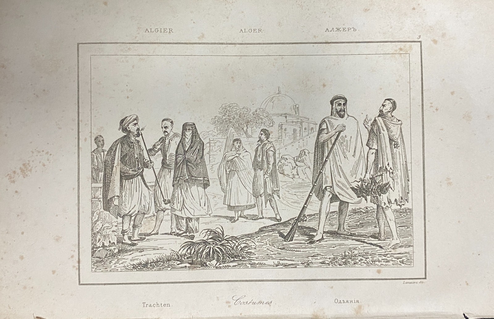 Engraving Africa Algeria Costumes Of The Algerians
