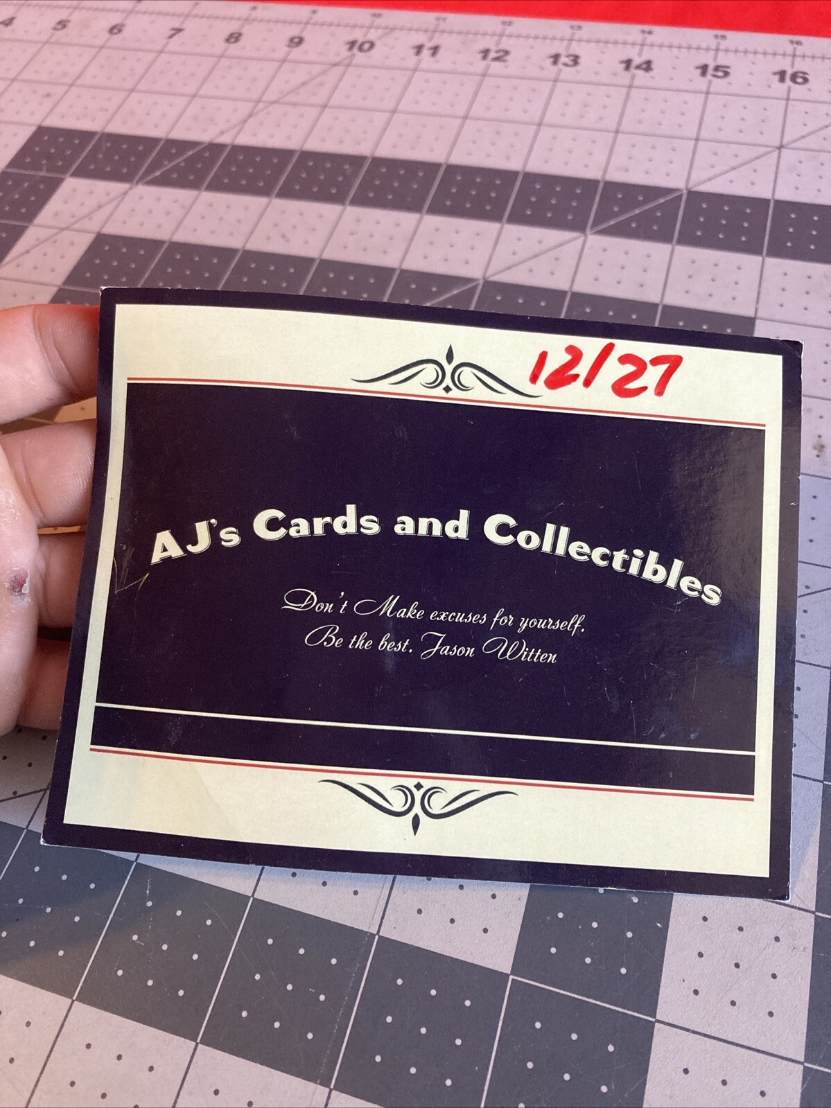 AJ’s Cards and Collectibles 12/27 Business Card Rare w/ Unknown Autographed