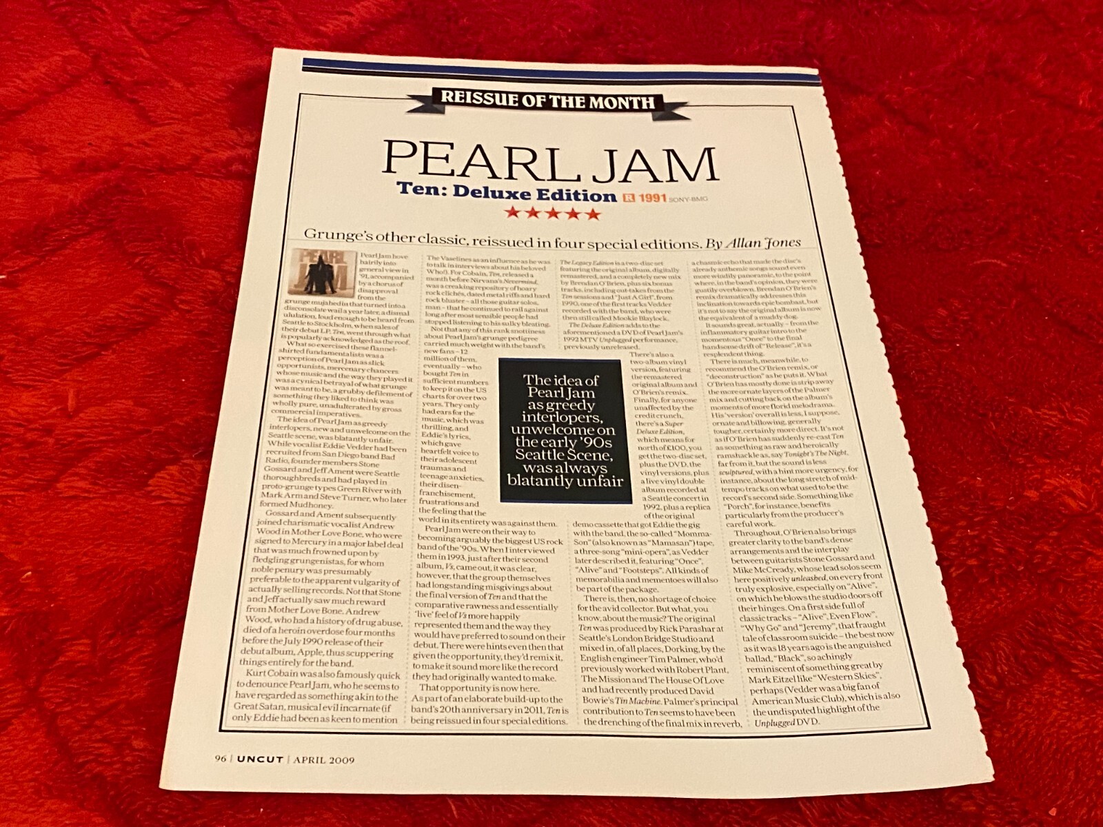 PEEP13 MAGAZINE ARTICLE/REVIEW & PICTURE : PEARL JAM