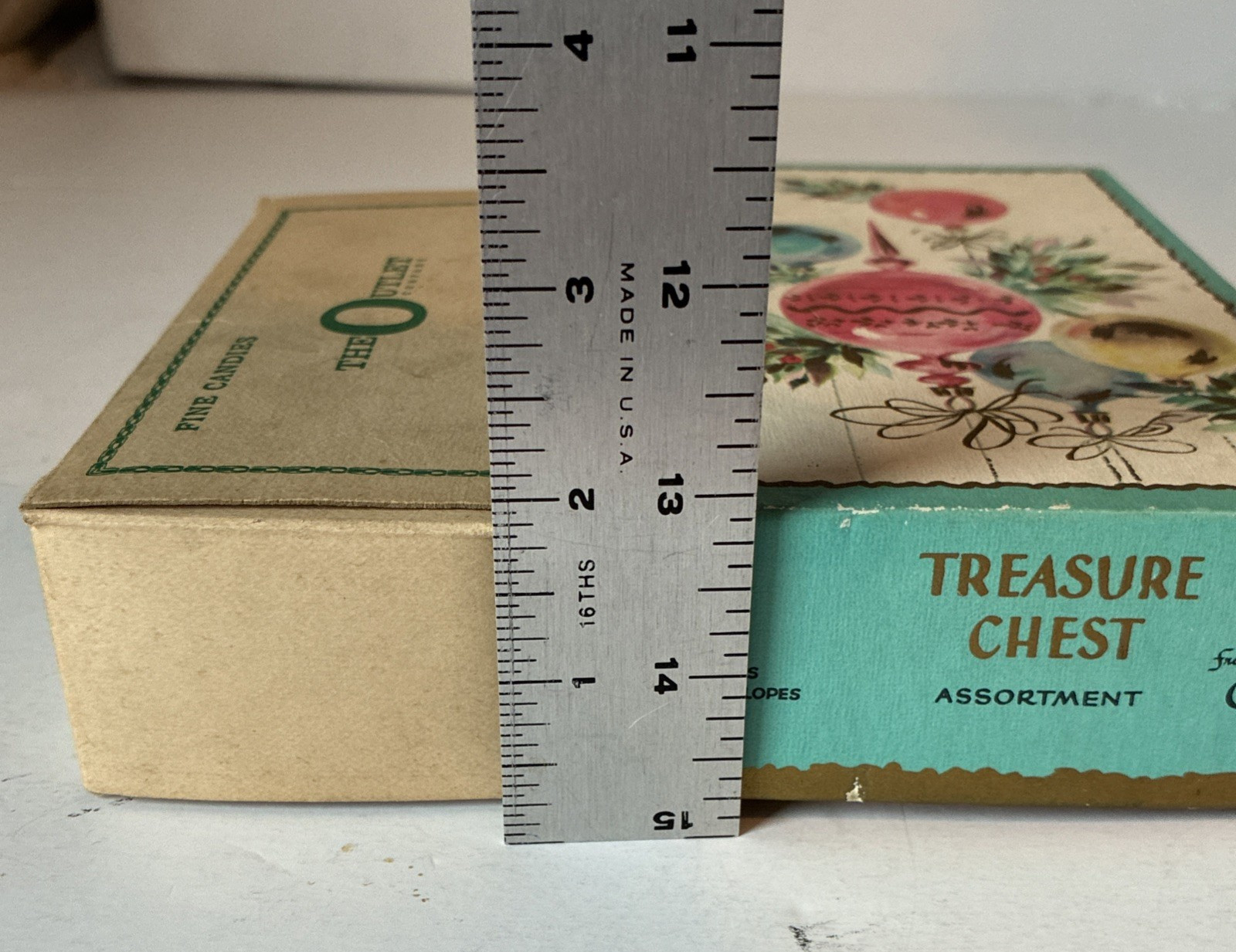 Lot of 2 Vintage Boxes – Outlet Store Candy Box & Coronation Christmas Card Box