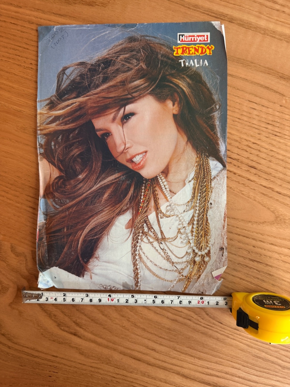 Rare Thalia Hürriyet Trendy Portrait Poster Vintage Turkish Magazine Insert 2000