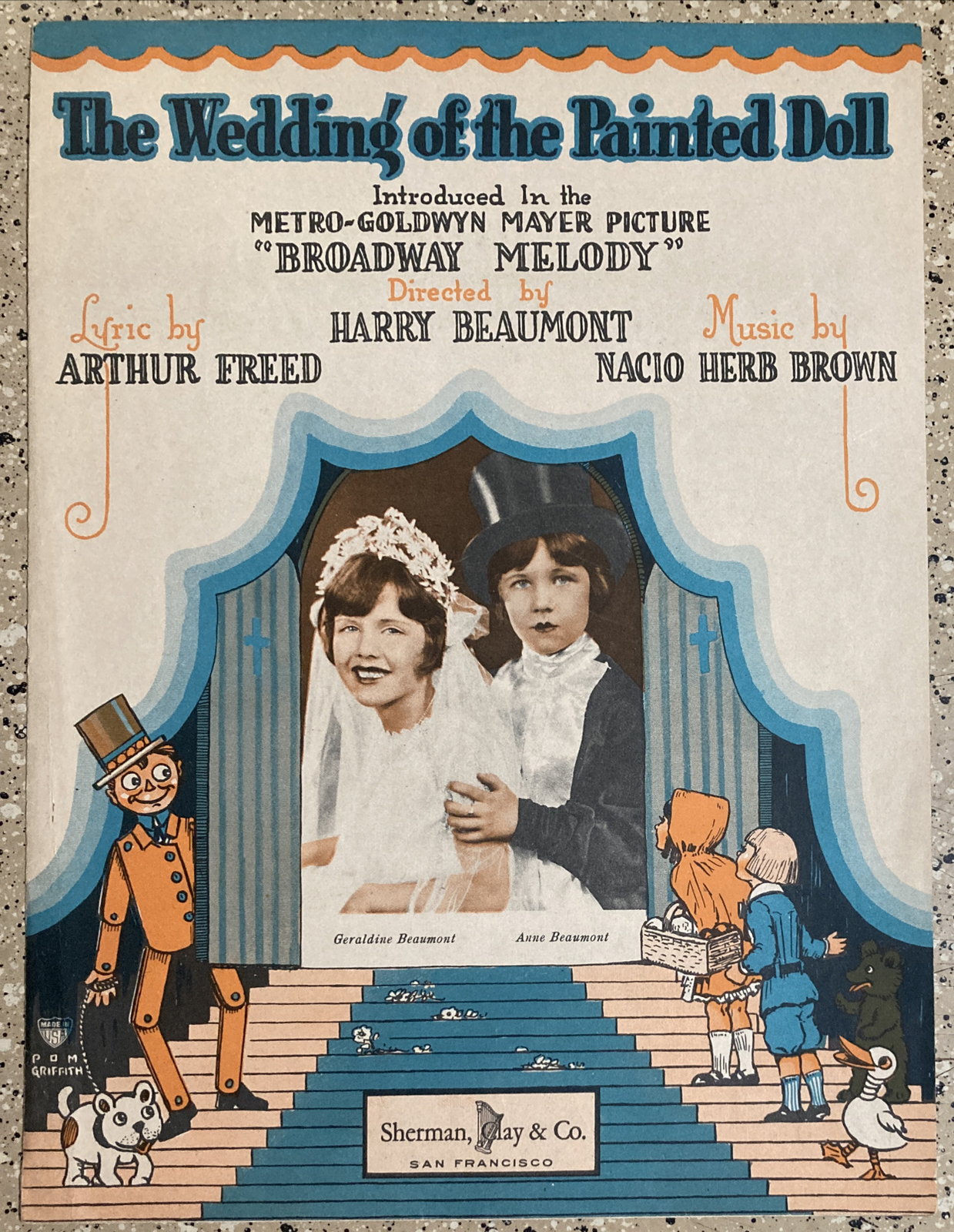VINTAGE SHEET MUSIC 1929 THE WEDDING PAINTED DOLL ARTHUR FREED NACIO HERB BROWN