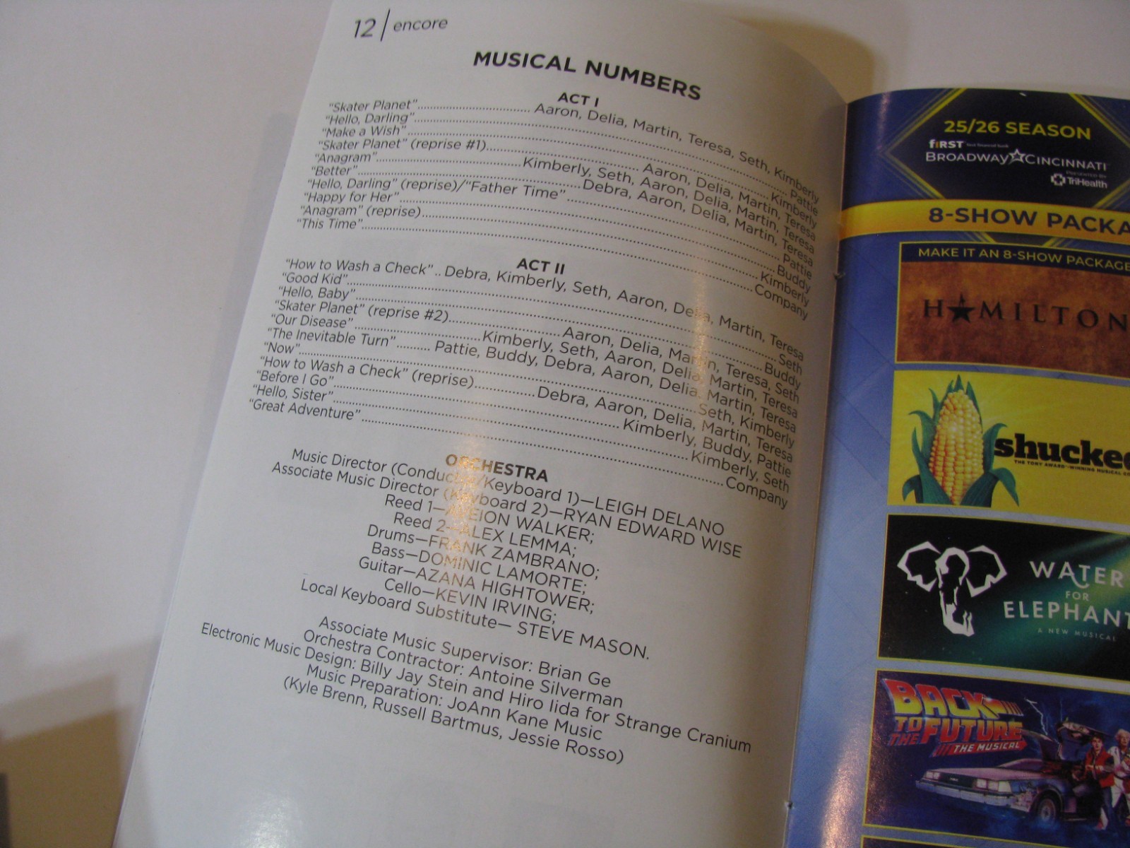 2025 Kimberly Akimbo Encore Theatre Program Broadway Cincinnati Aronoff Center