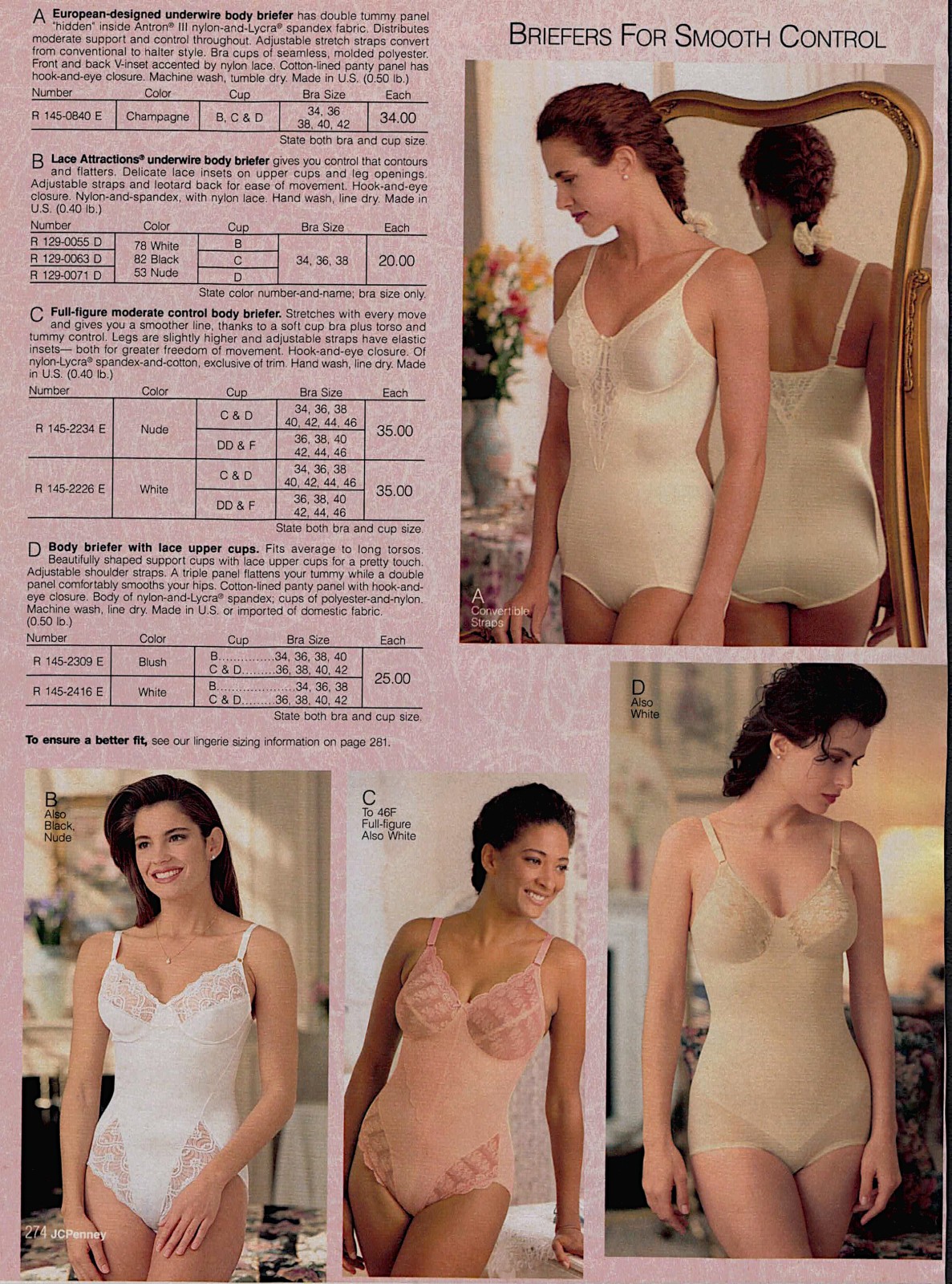 EARLY-1990S JCPENNEY CATALOG LINGERIE & FASHION CLIPPING PAPER ADS PRINTS