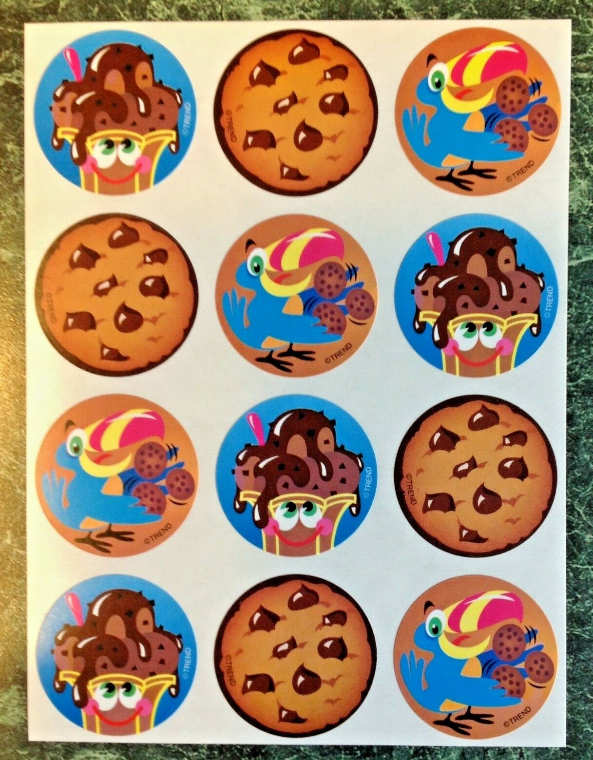 VTG TREND Scratch & Sniff Sundae Stinky Sticker Sheet CHOCOLATE Scent 90s GLOSSY